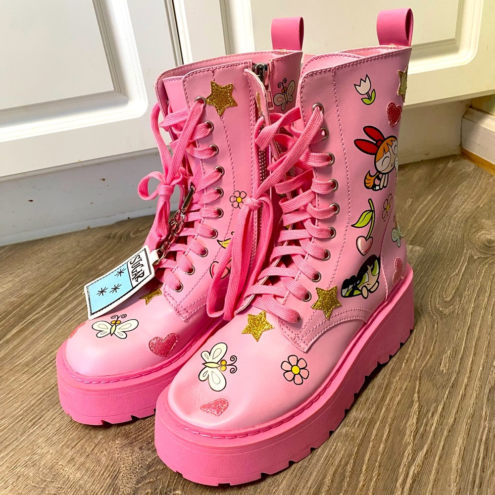DollsKill X PowerPuff Girls Combat Boots